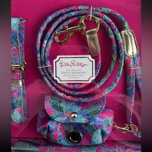 Lilly Pulitzer Dog Walk Set Pink Isle Lil Earned Stripes - One Size - NWT